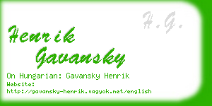 henrik gavansky business card